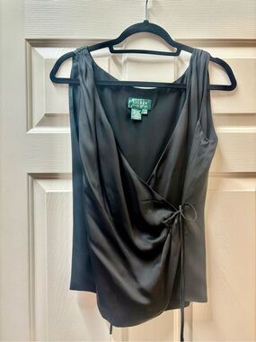 Ralph Lauren Black Silk Wrap blouse